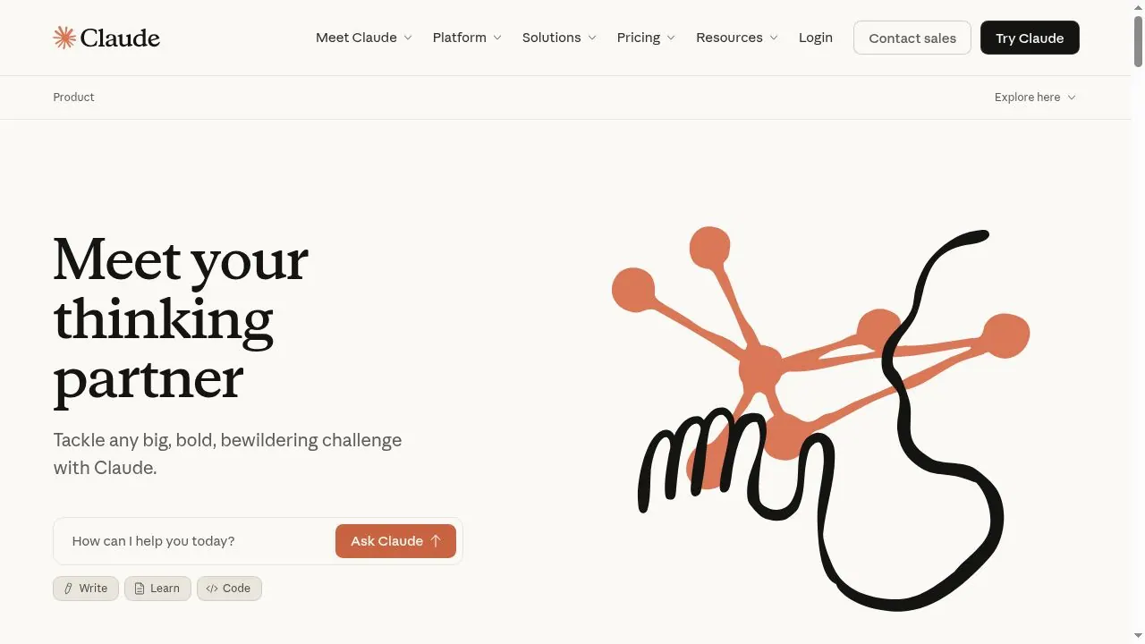 Claude product page