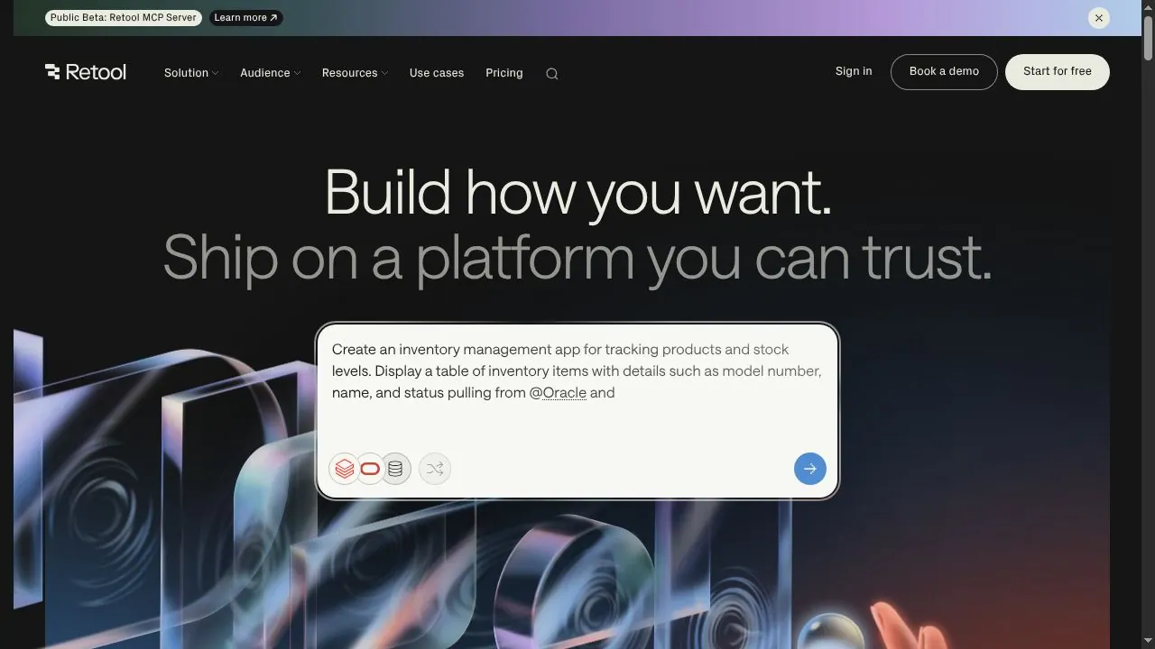Retool product page